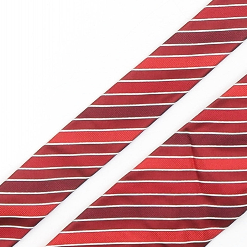 NEXT Mens Red Striped Silk Pointed Tie One Size