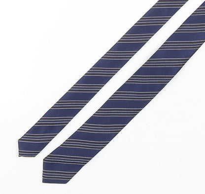 RedHerring  Mens Blue Striped Polyester Pointed Tie One Size