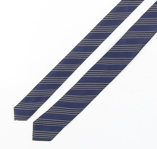 RedHerring  Mens Blue Striped Polyester Pointed Tie One Size