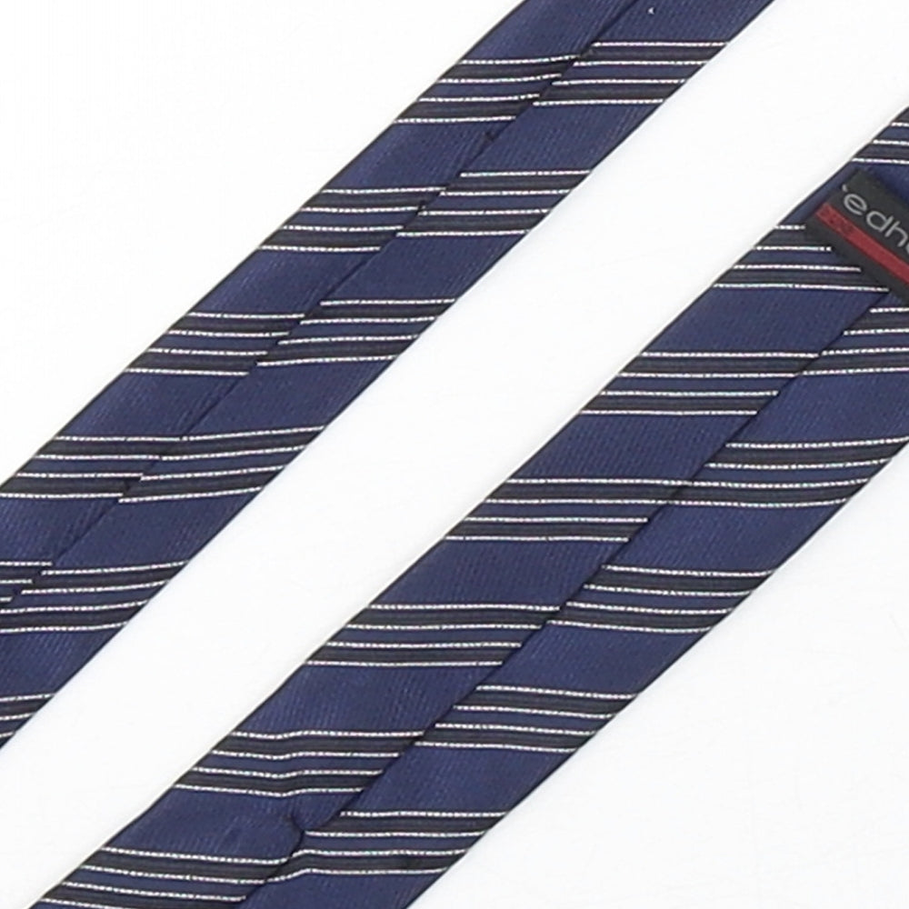 RedHerring  Mens Blue Striped Polyester Pointed Tie One Size