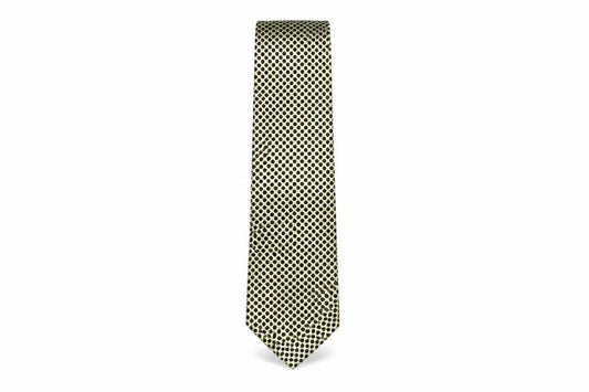 Front view of R.I. men’s multicoloured polka dot silk pointed tie one size