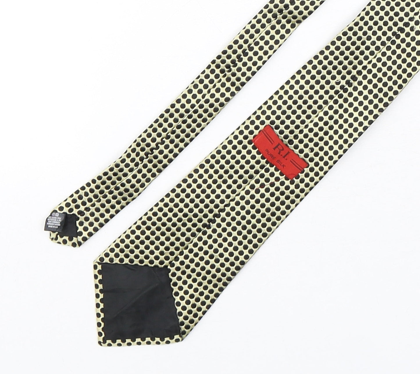 R.I. Mens Multicoloured Polka Dot Silk Pointed Tie One Size