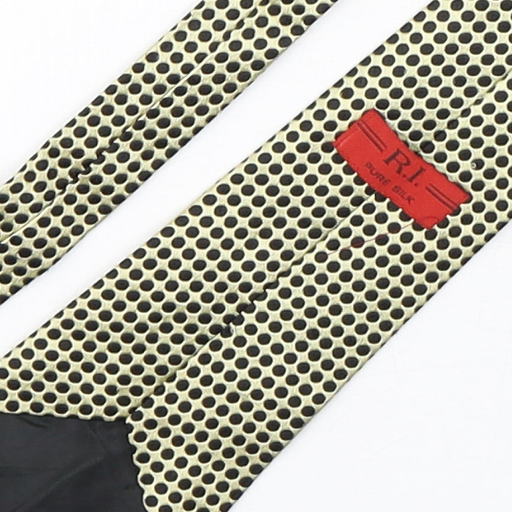 R.I. Mens Multicoloured Polka Dot Silk Pointed Tie One Size