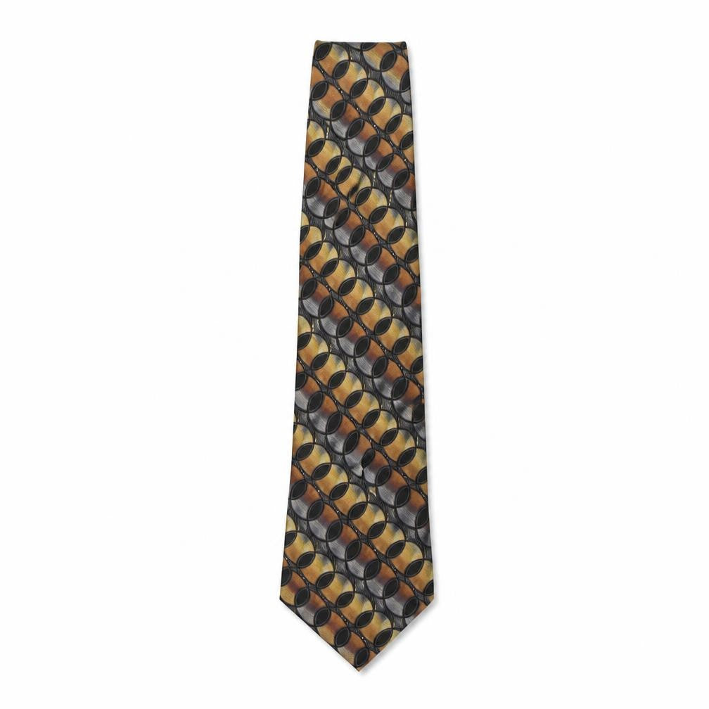 Front view of Mazzoni men’s multicoloured geometric silk pointed tie one size