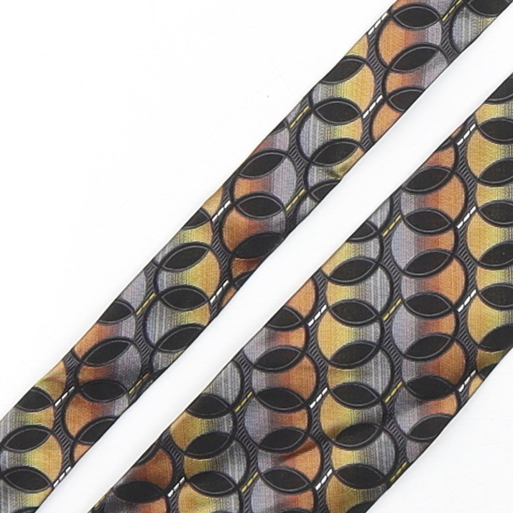 Mazzoni Mens Multicoloured Geometric Silk Pointed Tie One Size