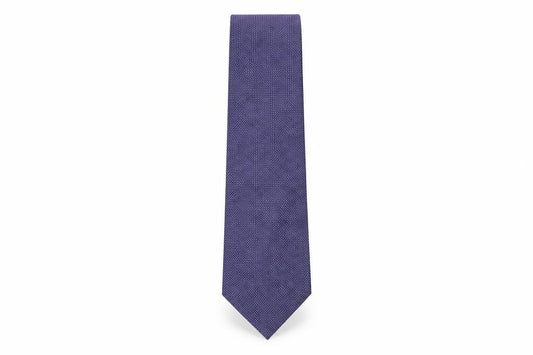 Front view of Burtn men’s blue geometric polyester pointed tie one size