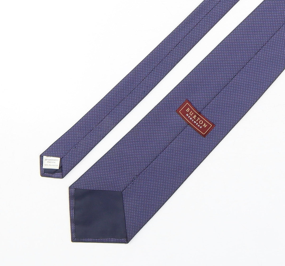 Back view of Burtn men’s blue geometric polyester pointed tie one size
