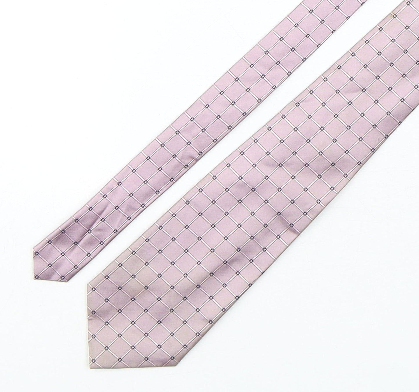 Woodstock Mens Pink Plaids & Checks Silk Pointed Tie One Size