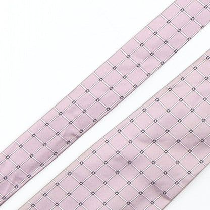 Woodstock Mens Pink Plaids & Checks Silk Pointed Tie One Size