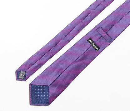 Autograph Mens Purple Striped Silk Pointed Tie One Size