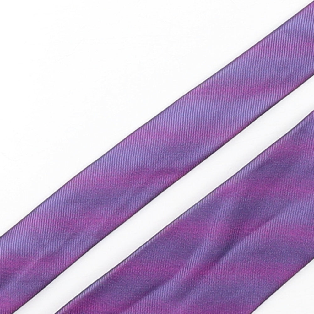 Autograph Mens Purple Striped Silk Pointed Tie One Size