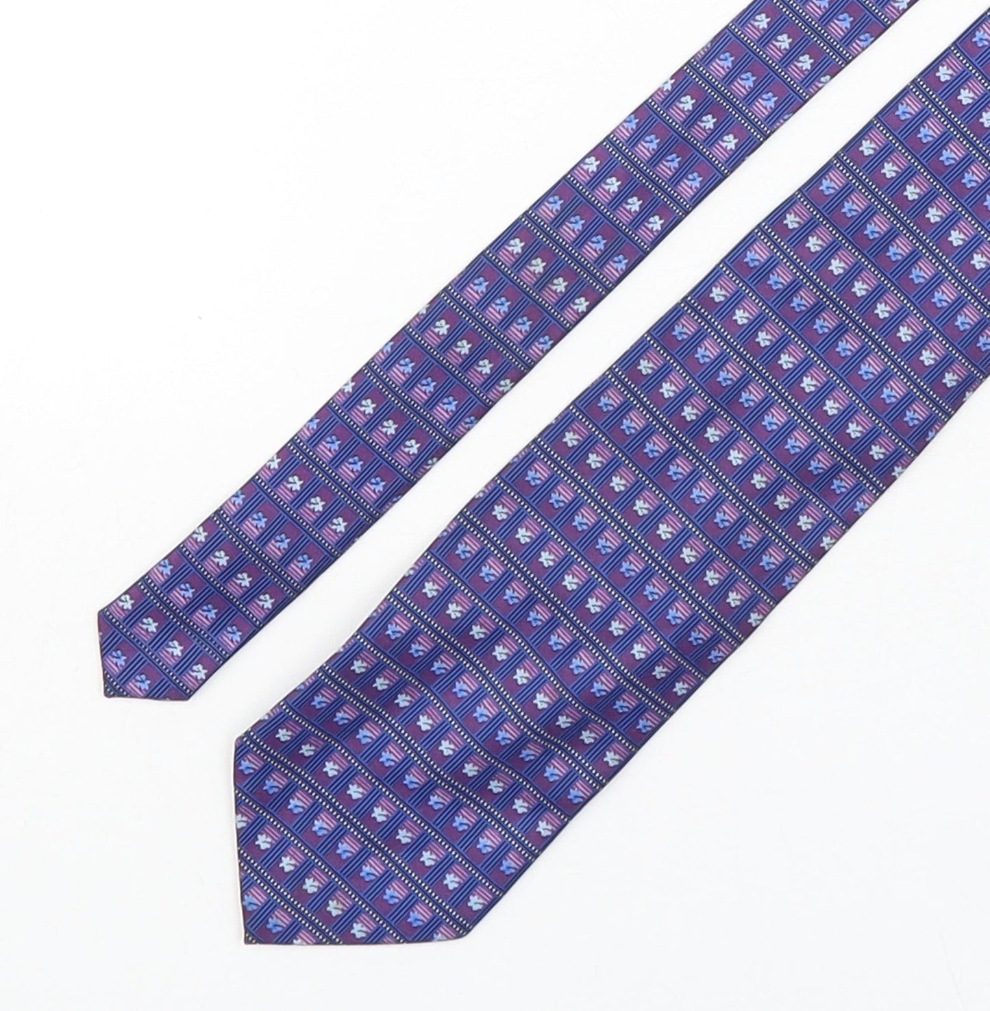 Savatini Mens Multicoloured Geometric Polyester Pointed Tie One Size