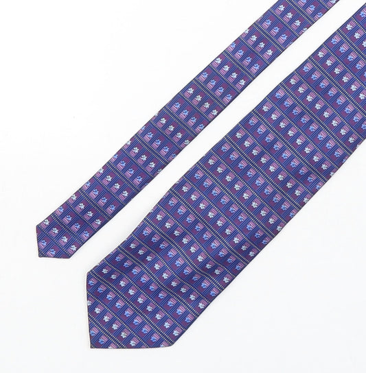 Savatini Mens Multicoloured Geometric Polyester Pointed Tie One Size