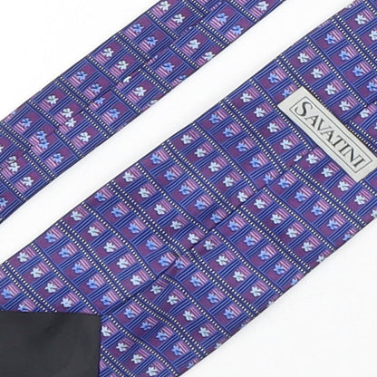 Savatini Mens Multicoloured Geometric Polyester Pointed Tie One Size