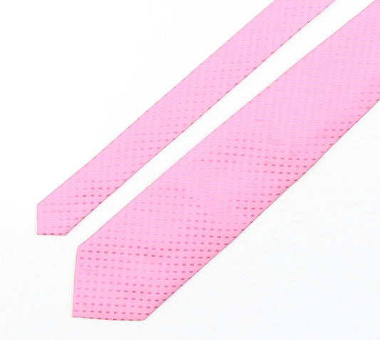 NEXT Mens Pink Geometric Polyester Pointed Tie One Size