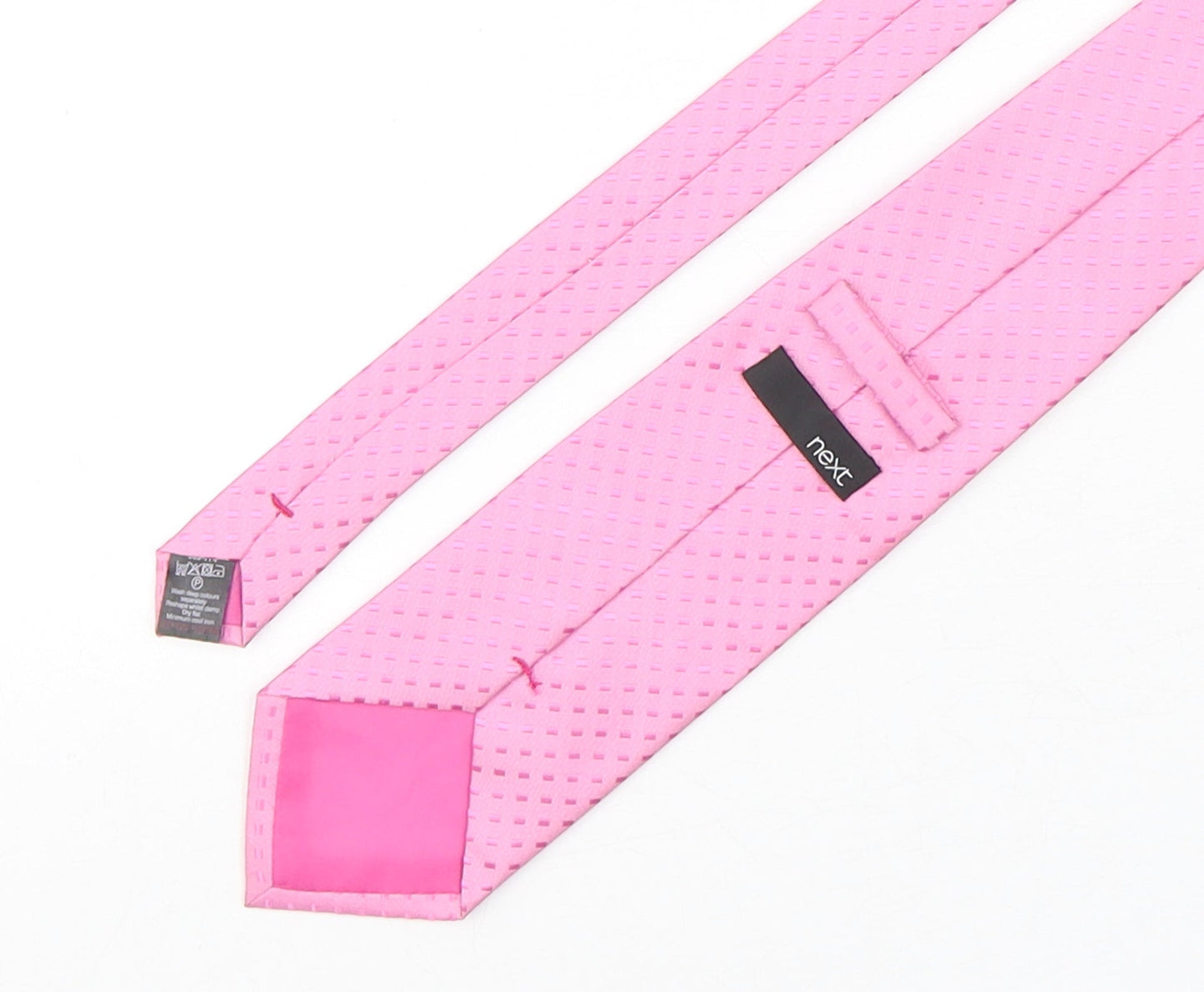 NEXT Mens Pink Geometric Polyester Pointed Tie One Size