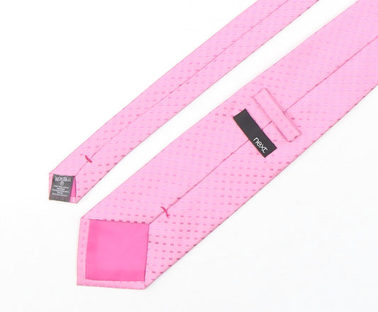 NEXT Mens Pink Geometric Polyester Pointed Tie One Size