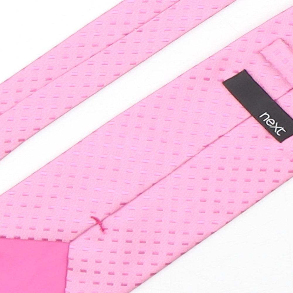 NEXT Mens Pink Geometric Polyester Pointed Tie One Size