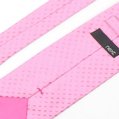 NEXT Mens Pink Geometric Polyester Pointed Tie One Size
