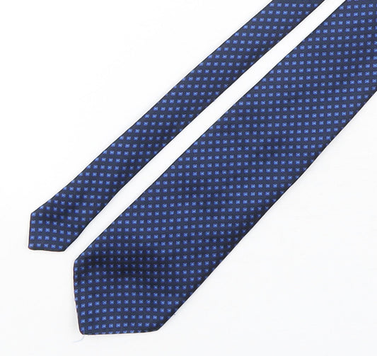 Savatini Mens Blue Geometric Polyester Pointed Tie One Size