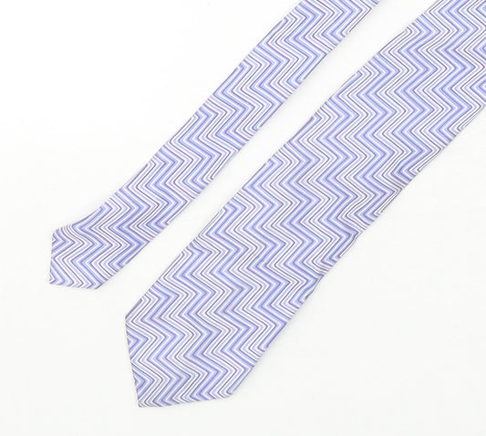 Roderick Charles Mens Multicoloured Geometric Silk Pointed Tie One Size