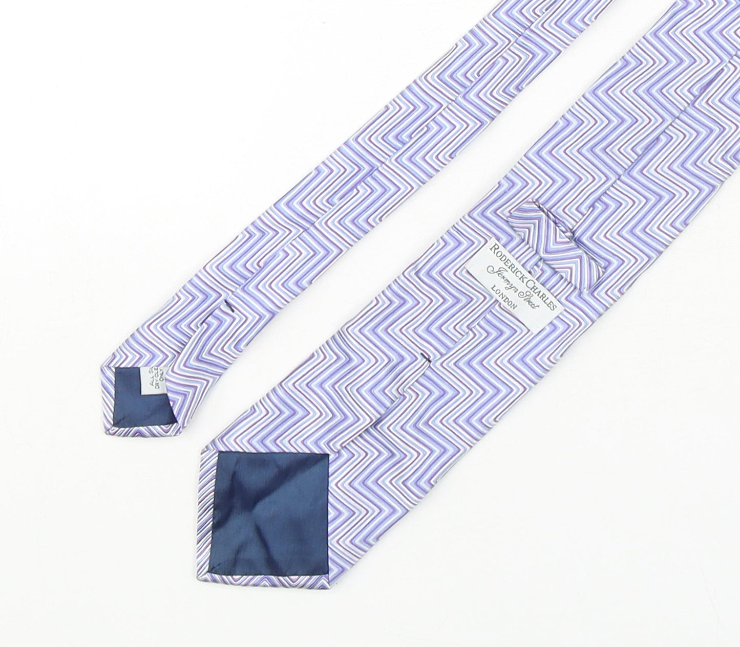 Roderick Charles Mens Multicoloured Geometric Silk Pointed Tie One Size