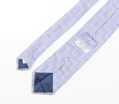 Roderick Charles Mens Multicoloured Geometric Silk Pointed Tie One Size