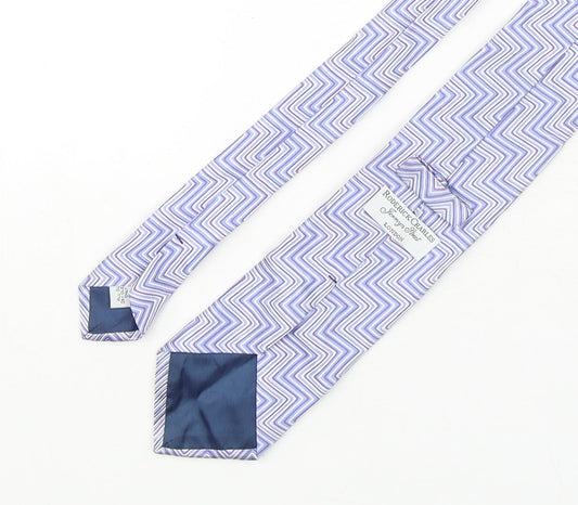 Roderick Charles Mens Multicoloured Geometric Silk Pointed Tie One Size