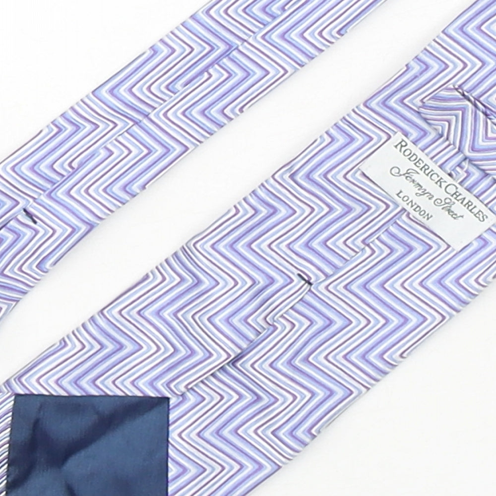 Roderick Charles Mens Multicoloured Geometric Silk Pointed Tie One Size