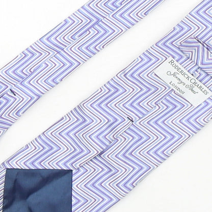 Roderick Charles Mens Multicoloured Geometric Silk Pointed Tie One Size