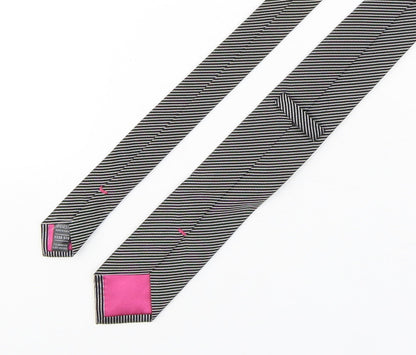 Marks and Spencer Mens Multicoloured Striped Polyester Pointed Tie One Size