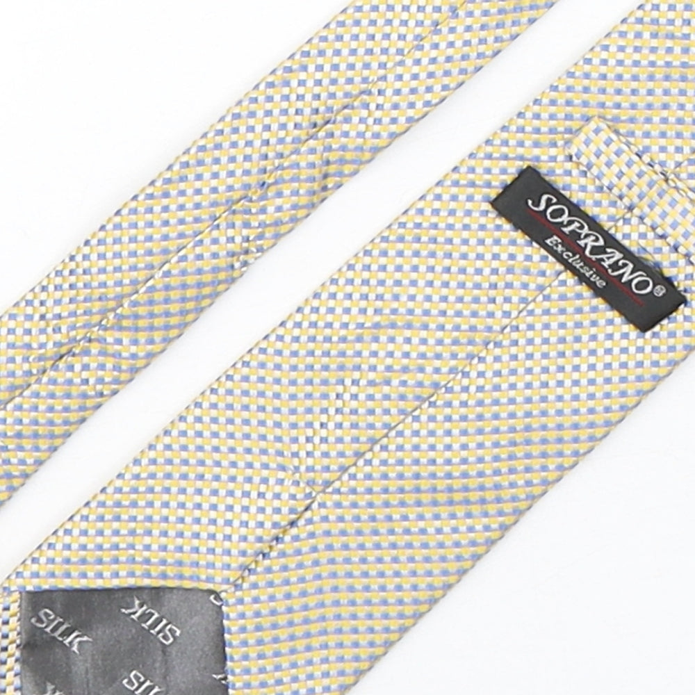 Soprano Mens Multicoloured Plaids & Checks Silk Pointed Tie One Size