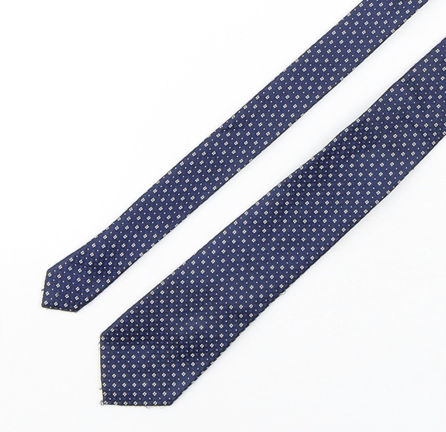 NEXT Mens Blue Geometric Polyester Pointed Tie One Size