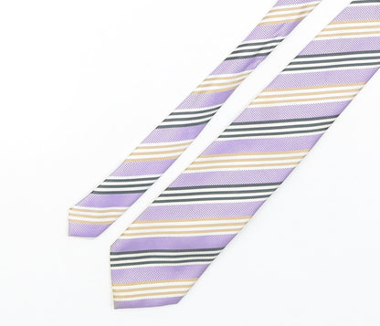 Rael Brook Mens Multicoloured Striped Polyester Pointed Tie One Size