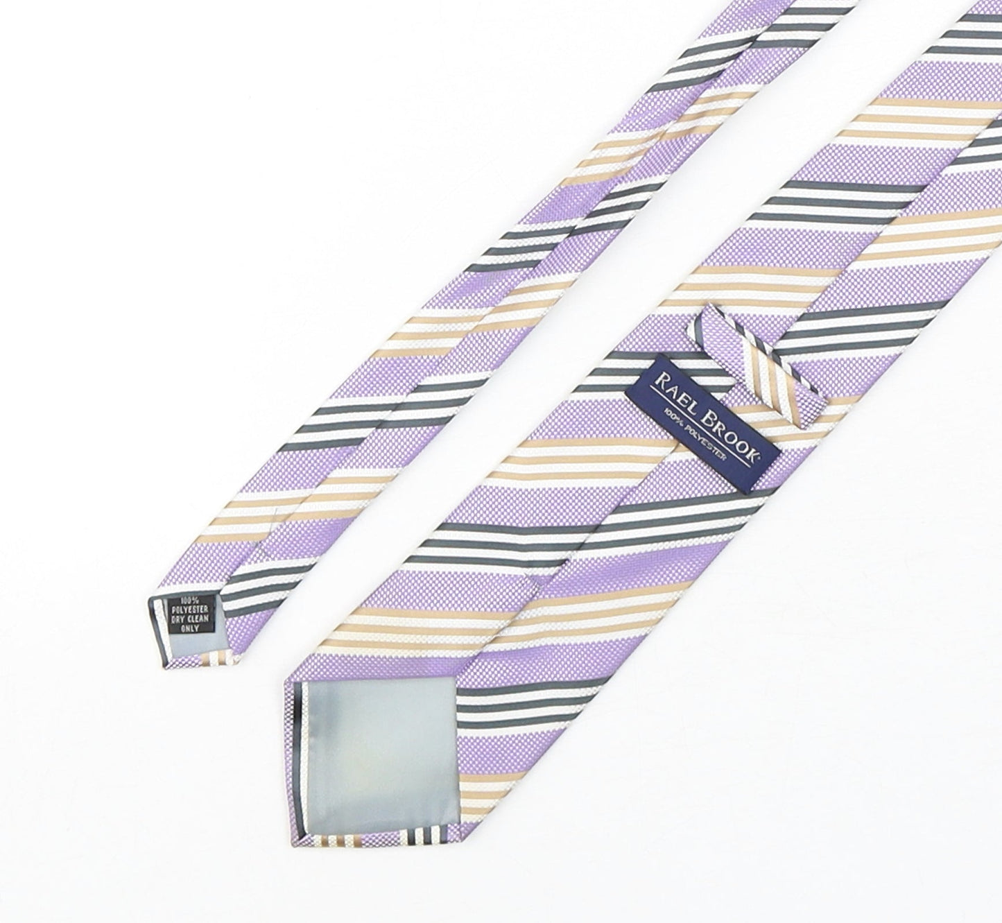 Rael Brook Mens Multicoloured Striped Polyester Pointed Tie One Size