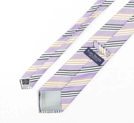 Rael Brook Mens Multicoloured Striped Polyester Pointed Tie One Size