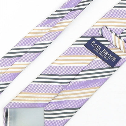 Rael Brook Mens Multicoloured Striped Polyester Pointed Tie One Size