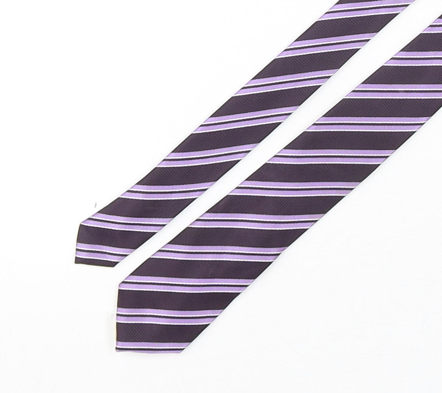 Autograph Mens Purple Striped Polyester Pointed Tie One Size