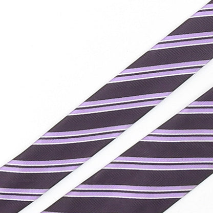 Autograph Mens Purple Striped Polyester Pointed Tie One Size