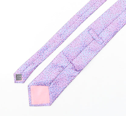 Marks and Spencer Mens Purple Polka Dot Silk Pointed Tie One Size