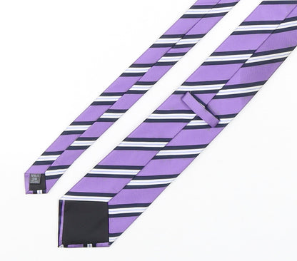 Mens BHS Multicoloured Striped  Pointed Tie