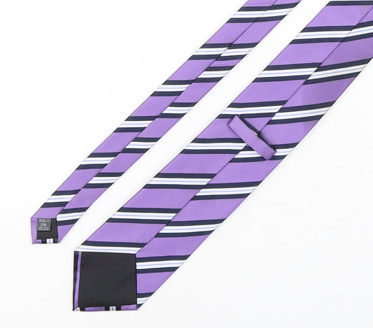 Mens BHS Multicoloured Striped  Pointed Tie