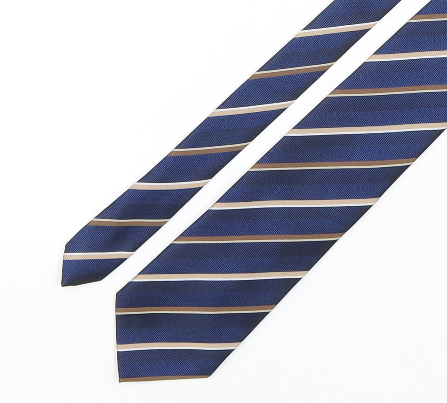 Marks and Spencer Mens Multicoloured Striped Polyester Pointed Tie One Size