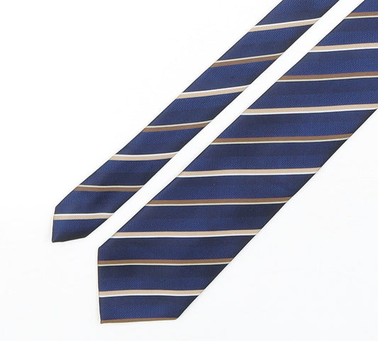 Marks and Spencer Mens Multicoloured Striped Polyester Pointed Tie One Size