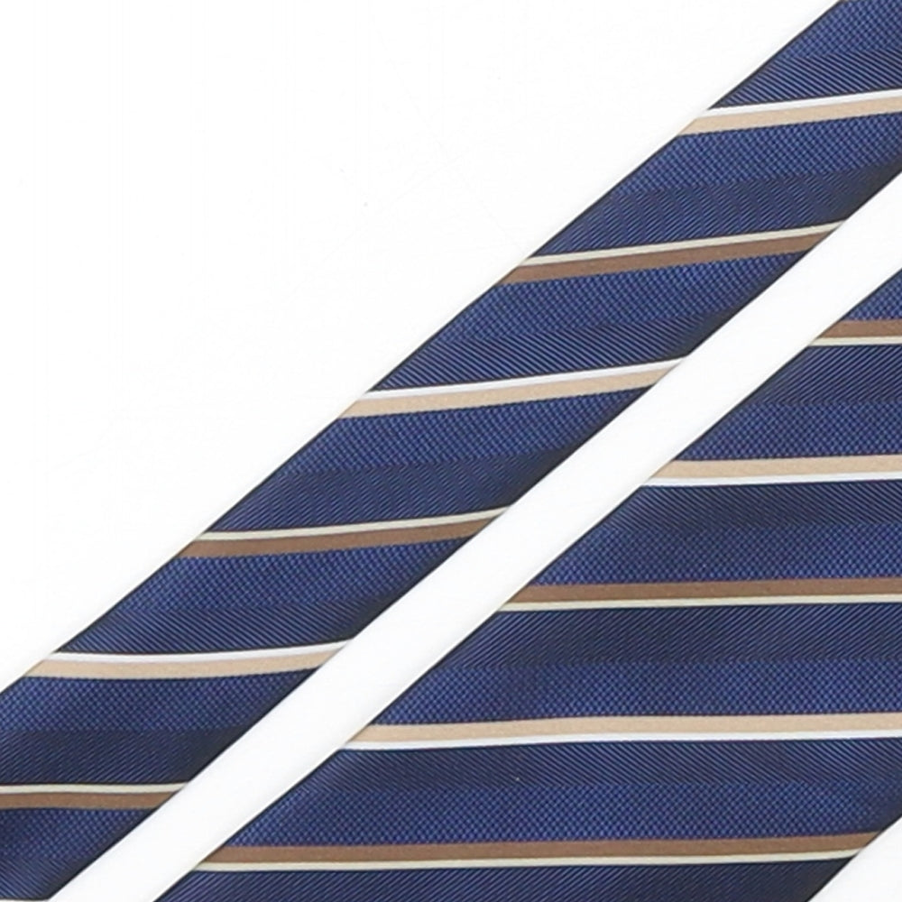 Marks and Spencer Mens Multicoloured Striped Polyester Pointed Tie One Size