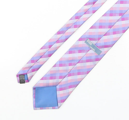 Marks and Spencer Mens Multicoloured Striped Polyester Pointed Tie One Size