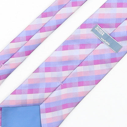 Marks and Spencer Mens Multicoloured Striped Polyester Pointed Tie One Size
