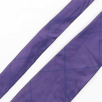 NEXT Mens Purple Plaids & Checks Silk Pointed Tie One Size