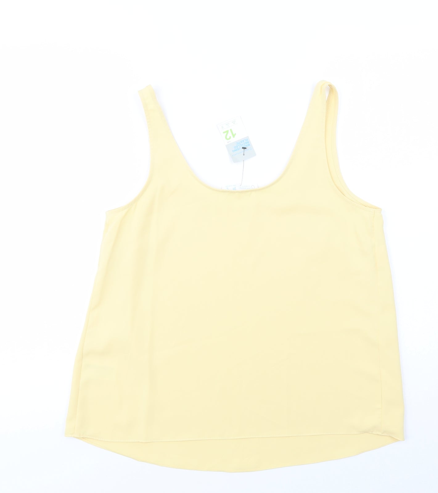 Primark Womens Yellow  Polyester Camisole Blouse Size 12 Scoop Neck