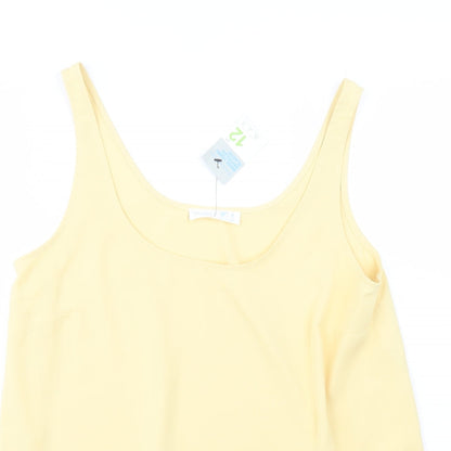 Primark Womens Yellow  Polyester Camisole Blouse Size 12 Scoop Neck